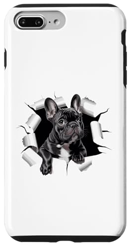 Mostra il tuo amore per i Bulldog francesi con questo giocoso Frenchie che scoppia attraverso un buco di carta strappato, perfetto quando festeggi essere una mamma o un cane papà nel giorno dell'adozione del cane, feste di compleanno per animali domestici o qualsiasi divertente riunione di amanti dei cani e evento a tema canino.