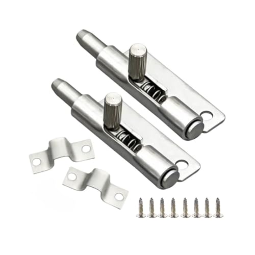304 Stainless Steel Spring-Loaded Latch Telescopic Spring Latch Detachable Gun Hinges for Left and Right Cabinet Doors and Windows (2 Right)