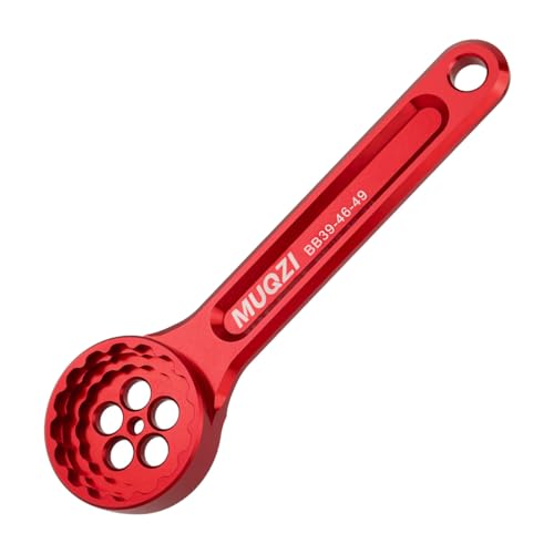 MUQZI Bike Bottom Bracket Tool, 12/16-Notch Multi - function Bottom Bracket Wrench 39/41/44/46/49mm for Shimano, SRAM, FSA, Rotor, Chris King, Truvativ GXP, Red