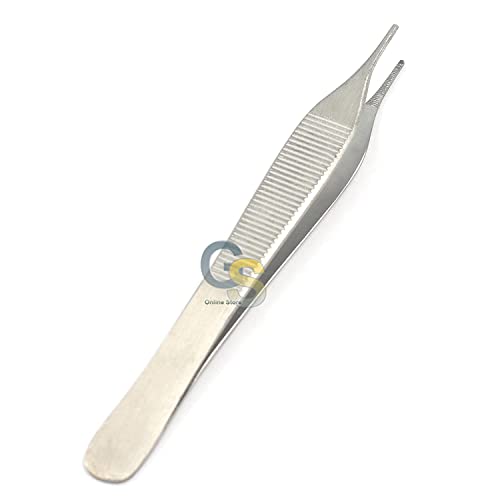 Cole-Parmer Essentials Precision Stainless Steel Tweezers, Bent Tips, 5B-SA, 110 mm