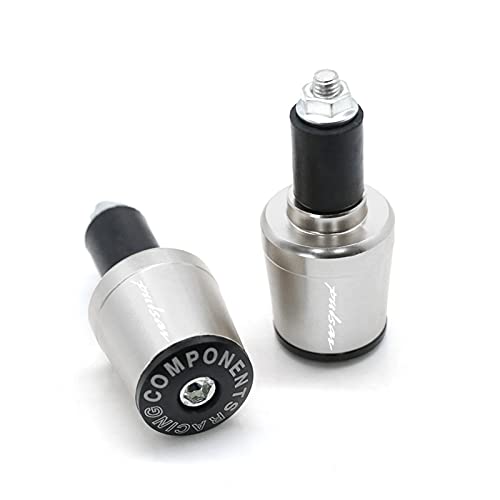 YUNDVLT Topes de Manubrios For Pulsar 200 NS / 200 RS / 200 AS 200NS 200RS 200AS Accesorios De Motocicleta 7/8 "22MM Empuñaduras De Manillar Tapones De Extremo De Barra De Manillar(Silver)