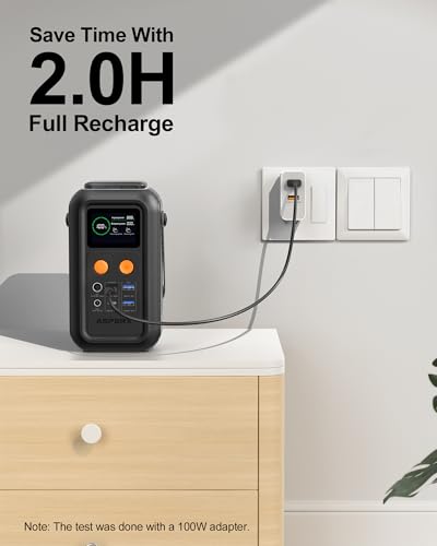 ASPERX Portable Power Station,192Wh 60000mAh LiFePO4 Battery with 200W Output, Dual 140W PD3.1 Fast Charging,Smart Display,DC Laptop Power Bank Station for Outdoor Travel, Camping, Emergency - Image 3