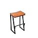 Crazy stool Zhou-WD kreatywny stołek z litego drewna, styl retro, stołek do jadalni, kutego żelaza, wysoki stołek, krzesło śniadaniowe (rozmiar: 63 cm)