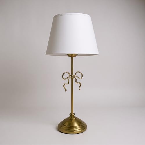 Luxape Gold Bow Desk Lamp Coquette Aesthetic Table Lamp for Bedroom Vanity & Desk Decor Soft Warm Light Adjustable Lamp for Study Reading & Makeup Cute Feminine Bow Accent (Gold)