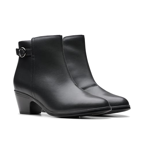 Clarks Clarks Collection Women's Emily 2 Belle Fashion Boot, Black Leather, 7.5 Wide US