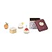 Janod J06627 Twist Box Set - 1 Metal Box + 4 Wooden Pastries and Felt - Imitation Toy and Imagination - Ages 3 and Above, Multi-Coloured
