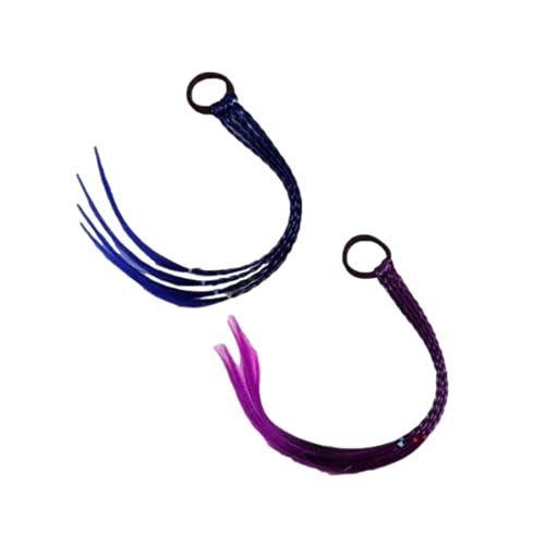 三つ編み 編み込み エクステ 4色セット メッシュ エクステンション ヘアゴム カラフル ウィッグ 付け髪 ダンス 髪飾り キッズ