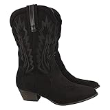 Bota de Mujer con Tacon Campero y Cosido en Cana