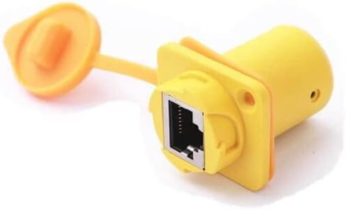 Ethernet RJ45 Waterproof Connector Sockets Female Panel Mount Jack with Cap