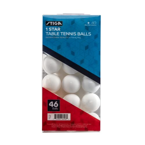 Stiga 46 Pack White 1 Star Table Tennis Balls - 40Mm Ittf Regulation Size And Weight Ping Pong Balls #TOP3