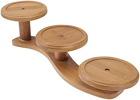 Happyyami 3 Tier Wooden Cake Stand Wedding Tired Cupcake Stand Rustic Serving Tray for Cake Dessert Ottoman Cheese Plates Dessert Display Stand