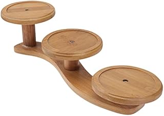 Happyyami 3 Tier Wooden Cake Stand Wedding Tired Cupcake Stand Rustic Serving Tray for Cake Dessert Ottoman Cheese Plates Dessert Display Stand