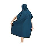 Albornoz cambiador para baño de playa, toalla de secado rápido (color marino)