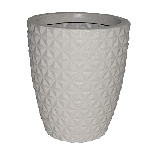 Vaso Planta Decorativo Jardim Polietileno Coluna Diamante 33x50 Cor:Cinza