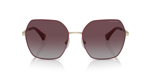 Ralph Lauren Damen Ralph Lauren RA4138 911662 Sonnenbrillen Metall Rot Violett Quadratisch Polarisiert Schattiert