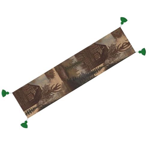 Chemin de table rustique ours et élan pour grand repas de famille - 3
