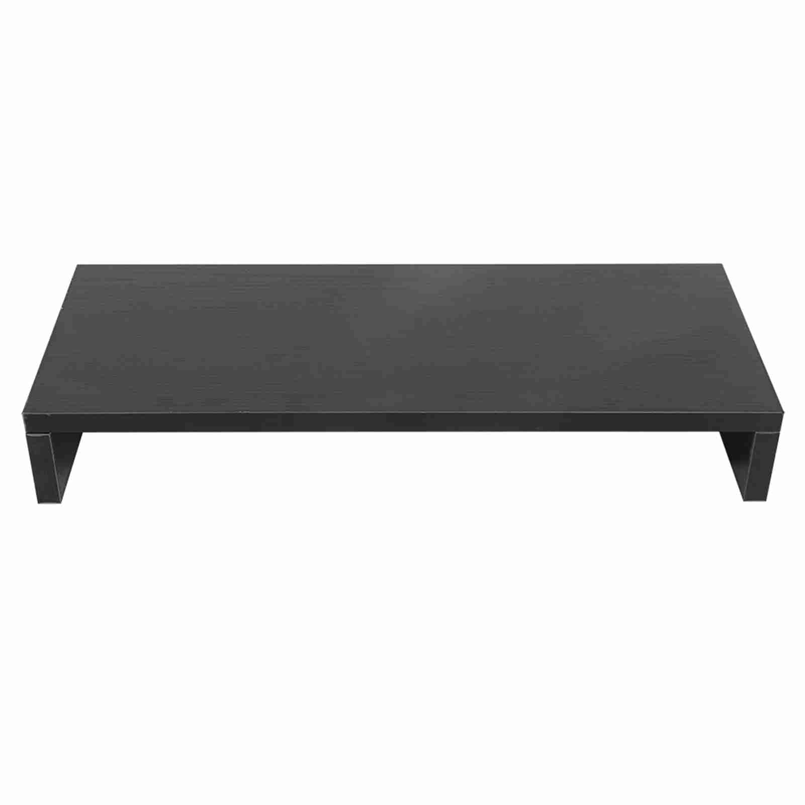 Drewniany stojak na monitor do monitorów LED LCD, podstawka do biurka podnosząca wysokość ekranu i zmniejszająca obciążenie szyi, organizer pod biurkiem do komputera i laptopa, 50 (Czarny)