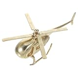 Élégante statuette d'hélicoptère en laiton : cette miniature est fabriquée en laiton, offrant une finition raffinée. figurines d'avions rétro, décoration en métal