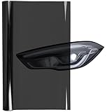 Lypumso 16 x 60 Inches Deep Black Headlight Taillight Car Tint Vinyl Film, Self Adhesive Fog Lights Sticker Sheet Roll for Car Lights Cover Protection