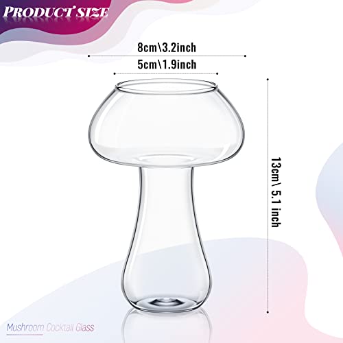 2 Pcs Mushroom Cocktail Glass Creative Martini Mushroom Glass Cup Glass Goblet Drink Cup For Wine Champagne Cocktail Home Bar Party, 260 Ml #TOP1