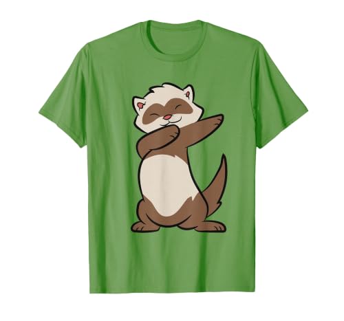 Dancing Ferret Cute Dabbing Ferret T-Shirt, Men, Grass Green, 3X-Large