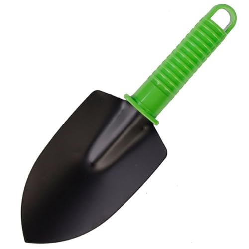 【Pá para Jardim de Metal com Cabo Plástico Verde 25x8 cm】 Pá de Jardinagem Resistente e Confortável, Ferramenta Essencial para Plantio, Cavar e Preparar Solo em Hortas, Vasos e Gramados