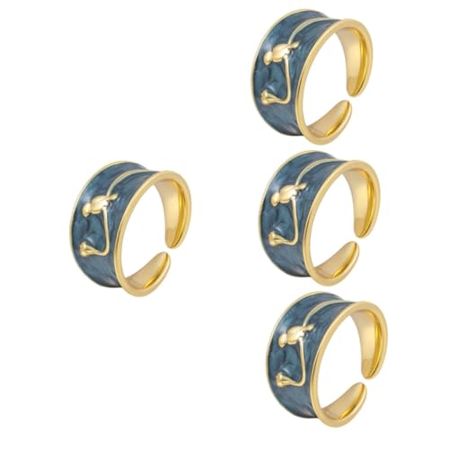 Bijoux pour la fête et le travail ensemble de bagues initiales tendances pour femme active