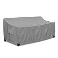 PureFit Outdoor Couch Cover Waterproof Patio Sofa Furniture Covers, 3-Seater Outdoor Cover with Air Vent and Handles, 78W x 35D x 35H Inches, Gray