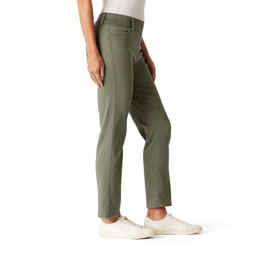 Levi Strauss Signature Women's Totally Shaping Ultimate Pull-On Ankle Straight Jean Mid-Rise Stretch Denim (Also Available in Plus), (New) Olive Night, 12 Regular3