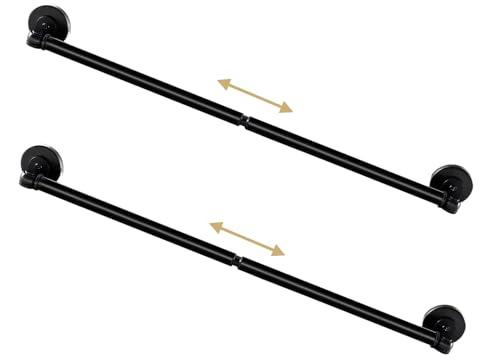 H.VERSAILTEX 2 PACK Magnetic Curtain Rods for Metal Doors, 16"