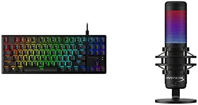 HyperX Alloy Origins Core - Tenkeyless Mechanical Gaming Keyboard, Linear HyperX Red Switch & QuadCast S – RGB USB Condenser Microphone