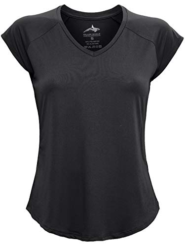 Killer Whale Camicia Sportiva Tutta Tecnica per Donna (Nero, S)