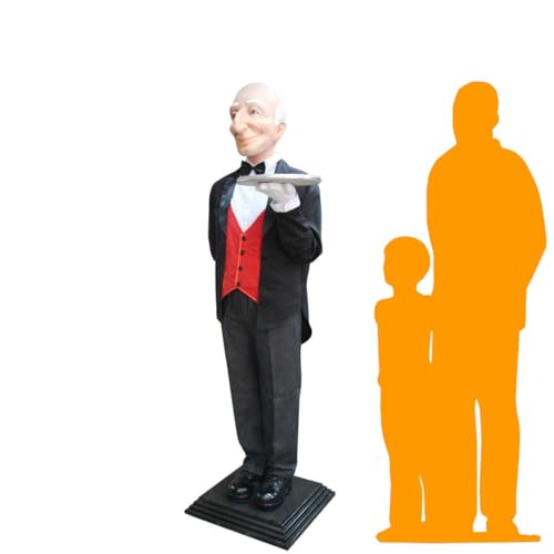 Estatua de resina tamaño real de mayordomo para decoración miniatura 2