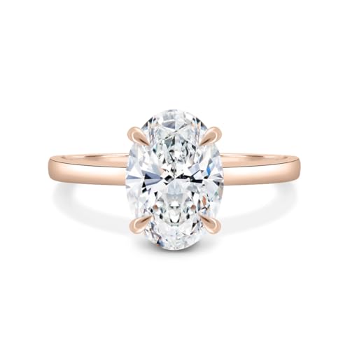 10K 14K 18K Solid Gold Moissanite Engagement Ring for Women, 1-3 Carat Oval Cut Moissanite Wedding Ring Solitaire Band Engraved Name Jewelry Gift for Anniversary Valentine's Day2