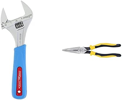 Channellock 8WCB 8-Inch WideAzz Adjustable Wrench | 1.5-Inch & Klein Tools J203-8 Needle Nose Pliers with Cutter, Heavy Duty 8-Inch Journeyman