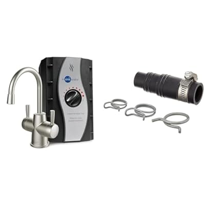 InSinkErator HOT250 Instant Hot and Cold Water Dispenser System, 2-Handle Drinking Water Faucet & DWC-00 Dishwasher Connector Kit