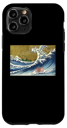 Funny Retro Vintage Surfing A Wave Hairless Guinea Pig Lover �X�}�z�P�[�X iPhone 11 Pro �p