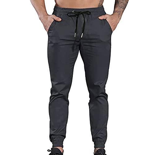 MYNKYLL Moda masculina esportiva jogging fitness calça casual solta calça de moletom com cordão calç