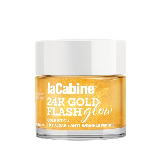 laCabine Crema 24K Gold Flash 50ml – Efecto Glow Inmediato con Partículas de Oro, Vitamina C y Activos Energizantes, Tensor Iluminador y Antioxidante