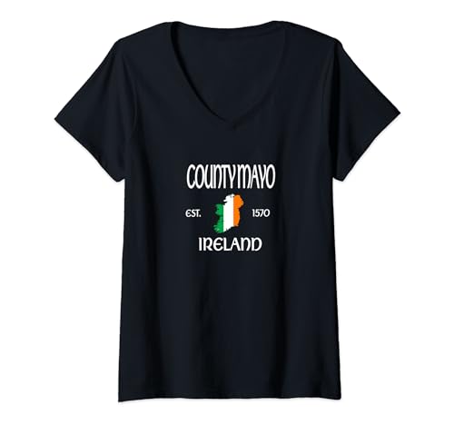 Mujer CONDADO DE MAYO IRLANDA Camiseta Cuello V