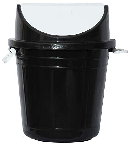 Image of Kuber Industries Plastic Swing Lid Garbage Waste Dustbin for Home, Office, Factory, 30 Litres, Large Size (Black) -CTKTC043178