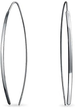 Delicate Minimalist Modern Long Thin Line Linear Threader Earrings For Women Teen Rose Gold Plated .925 Sterling Silver