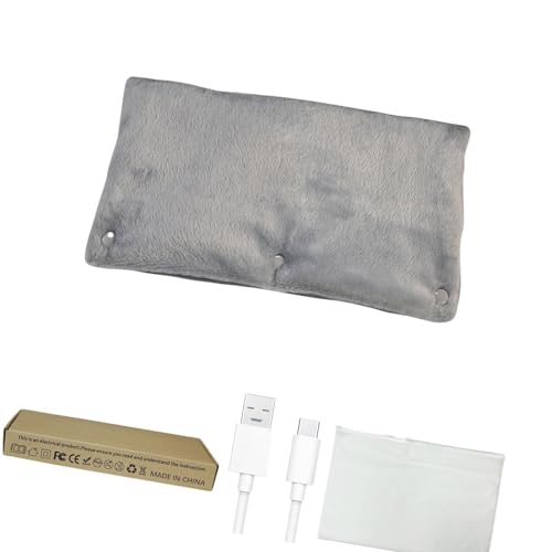 kowaku Hand Warmer Electric Heating Pad Electric Reusable Soft Plush Hand Warming Muff Hand Warmer Muff for Golf Cold Weather Skiing, Gray