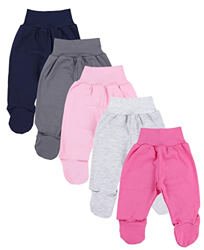 TupTam Baby Unisex Hose mit Fuß Bunte 5er Pack, Farbe: Mädchen 5,...