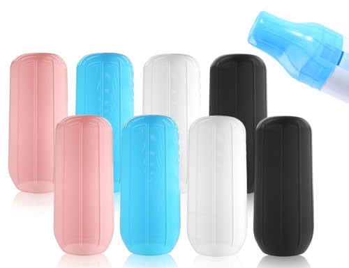 AOYEGIC Lot de 8 couvercles de bouteille de voyage en silicone,couvercles de protection anti-fuite pour récipients de voyage,couvercles de toilette élastiques...