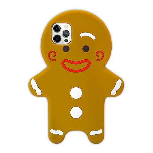 Losin Compatible With Iphone 14 Pro Max Cute Gingerbread Man Case For Women Girls Girly 3D Cartoon Case Soft Silicone Back Case Shockproof Protective Compatible With Iphone 14 Pro Max Brown #TOP30