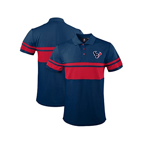 FOCO NFL Football Team Color Chest Stripe Mens Polo Shirt Houston Texans Large