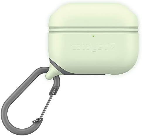 Catalyst Waterproof Special Edition Case for AirPods Pro (1st and 2nd Gen) Compatible Wireless Charging, One-Piece Design, High Drop Protection, with Carabiner, Soft-Touch - Glow in The Dark