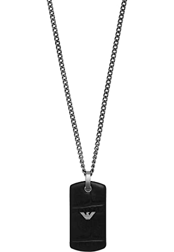 Image of Emporio Armani Necklace for Men Essential, L 525mm x W 18.7mm x H 3.5mm Gunmetal Stainless Steel Necklace, EGS2781060