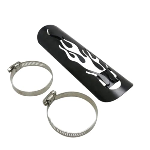 Protector silenciador universal de diseño robusto Flame 2 Black para moto
